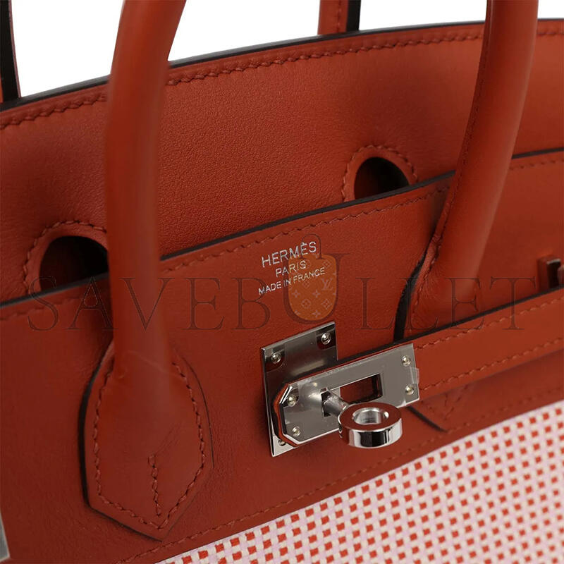 H**me5 master birkin 25 swift and canvas brique palladium hardware (25*18*13cm)